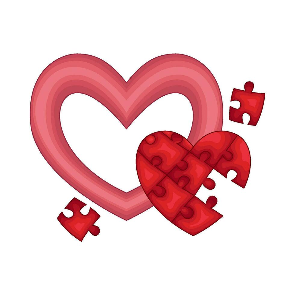 love with  love puzzle illustration vector