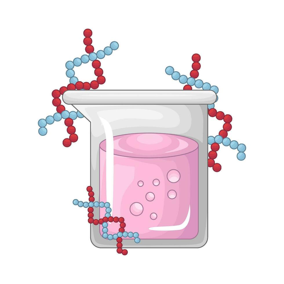 laboratory potion bottle with molecule illustration vector