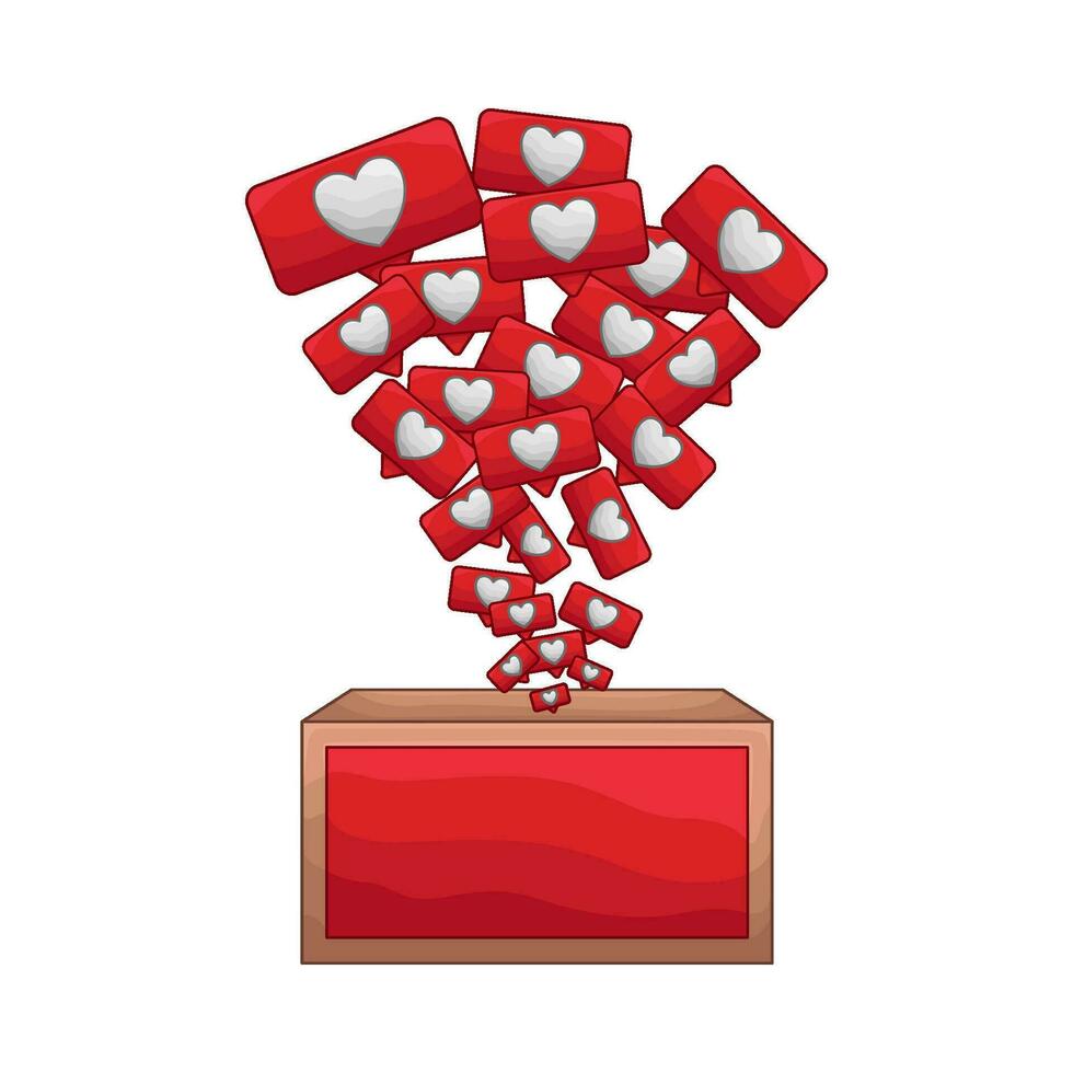 love in speech bubble with box illustration vector