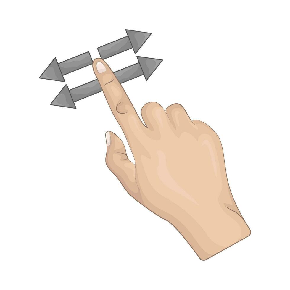 arrow with hand touch illustration vector