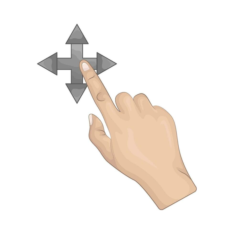 arrow with hand touch illustration vector