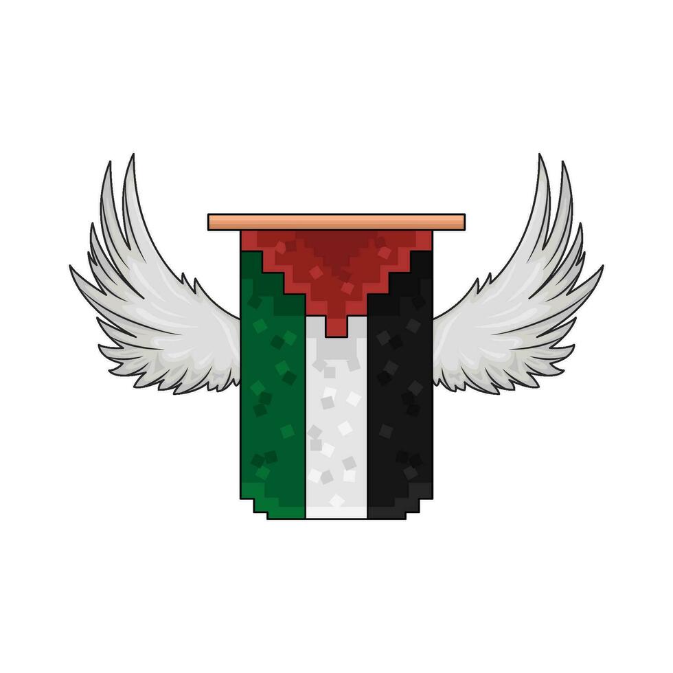 flag palestine with wing illustration vector