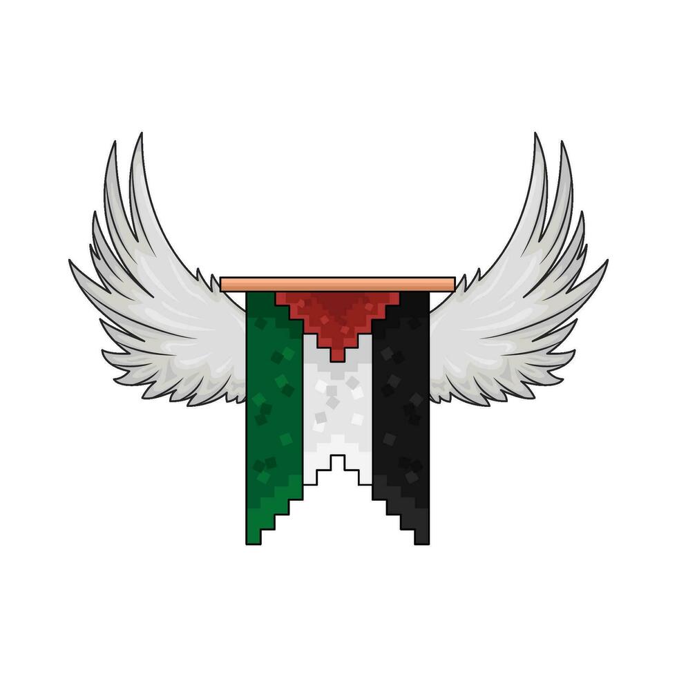 bandera Palestina con ala ilustración vector