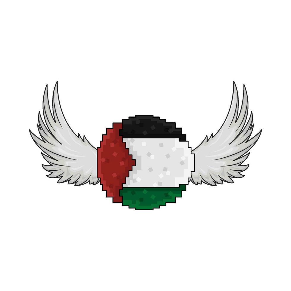 bandera Palestina con ala ilustración vector