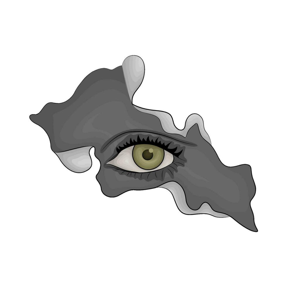 eye in ripped paper illustration vector