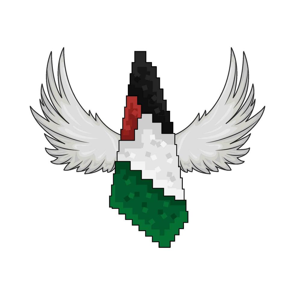 flag palestine with wing illustration vector