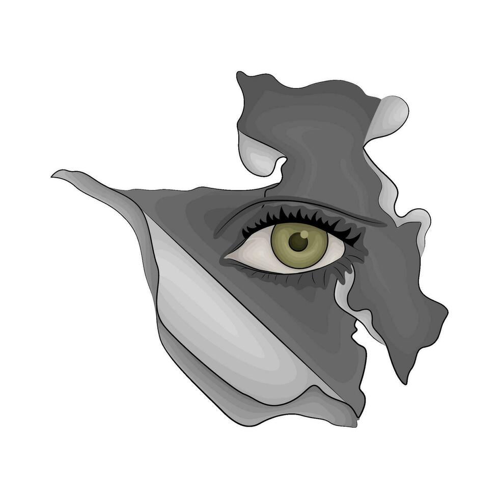 eye in ripped paper illustration vector