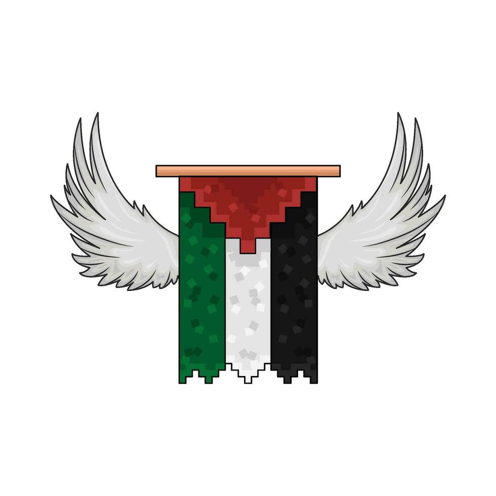 flag palestine with wing illustration vector