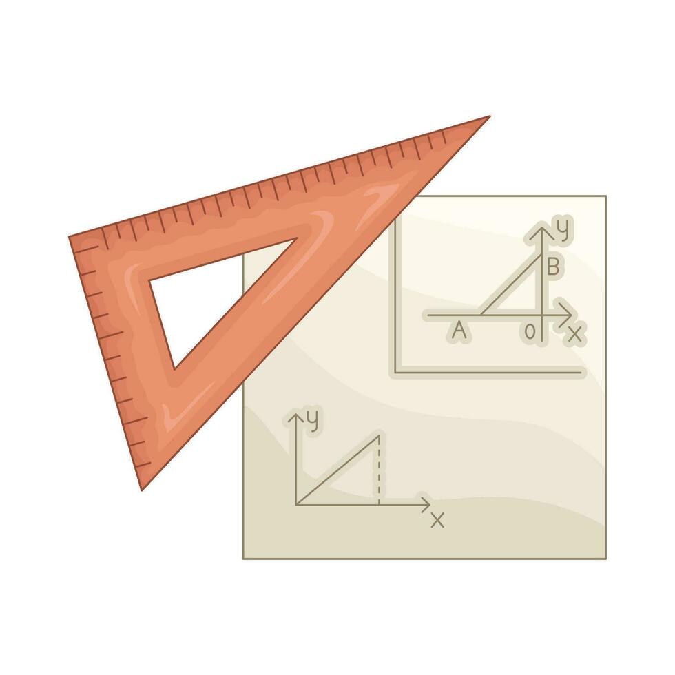 ruler with geoetry paper illustration vector