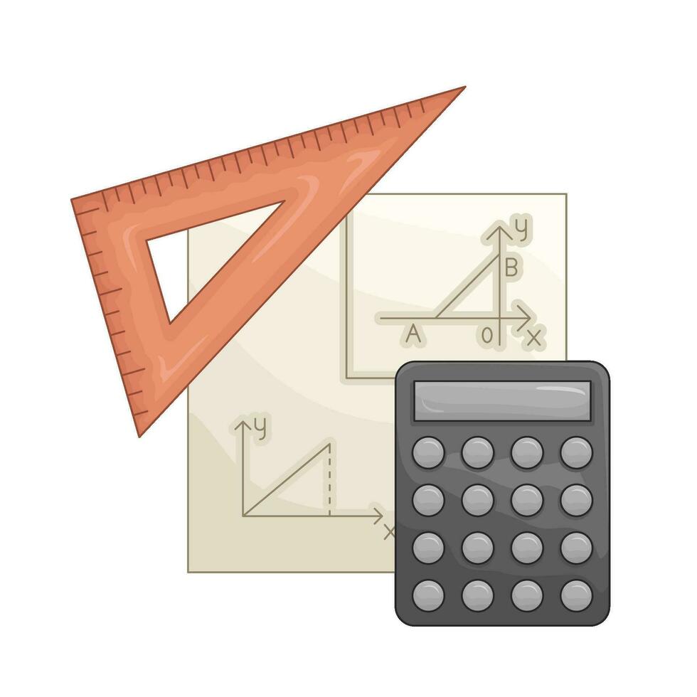 ruler with calculator  illustration vector