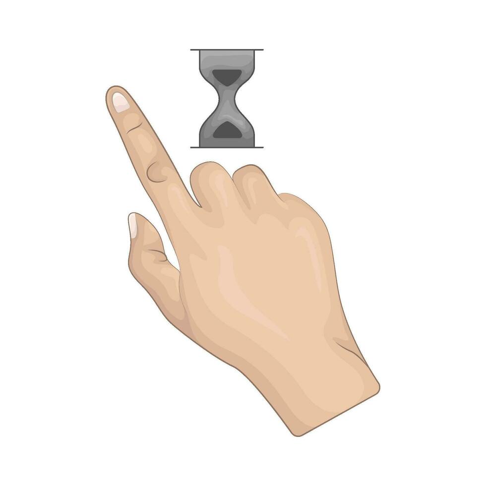 hourglass with hand touch illustration vector