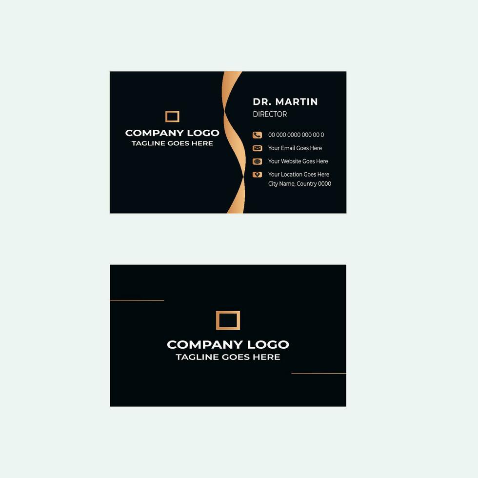 Free black business or visiting card design. vector