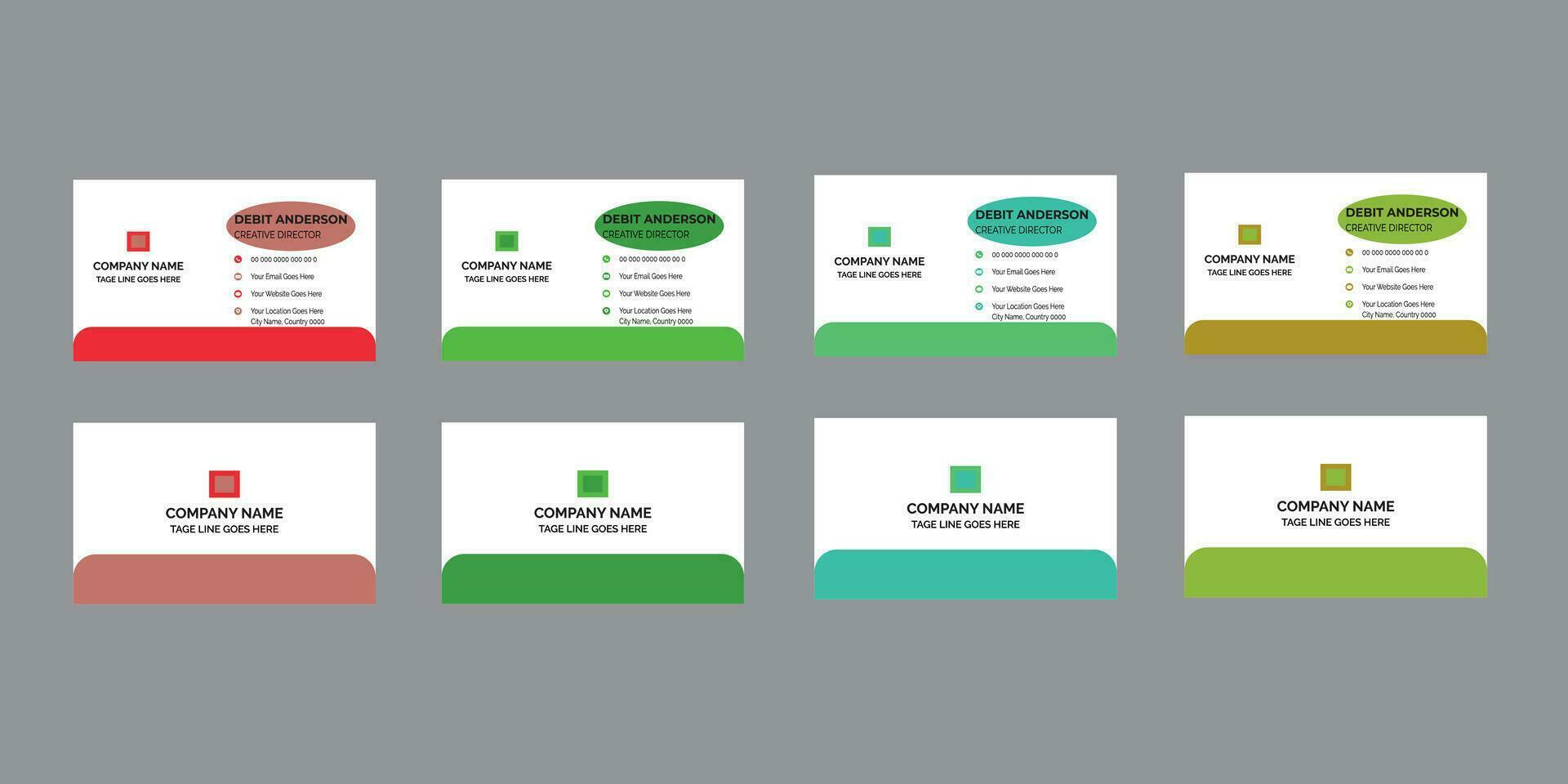 Four color free visit card design vector. vector