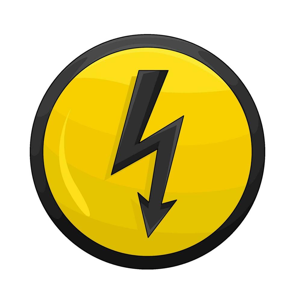 lightning  in caution board illustration vector