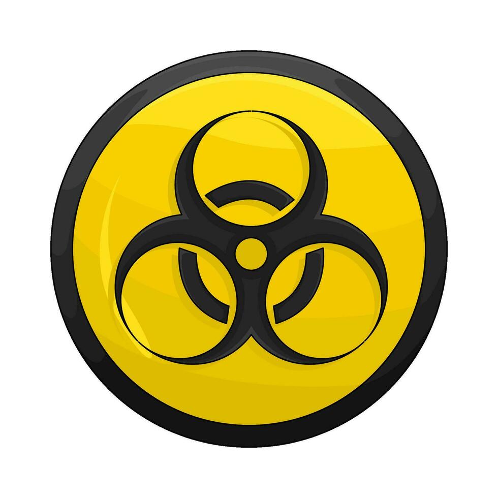 radioactive  in caution board illustration vector