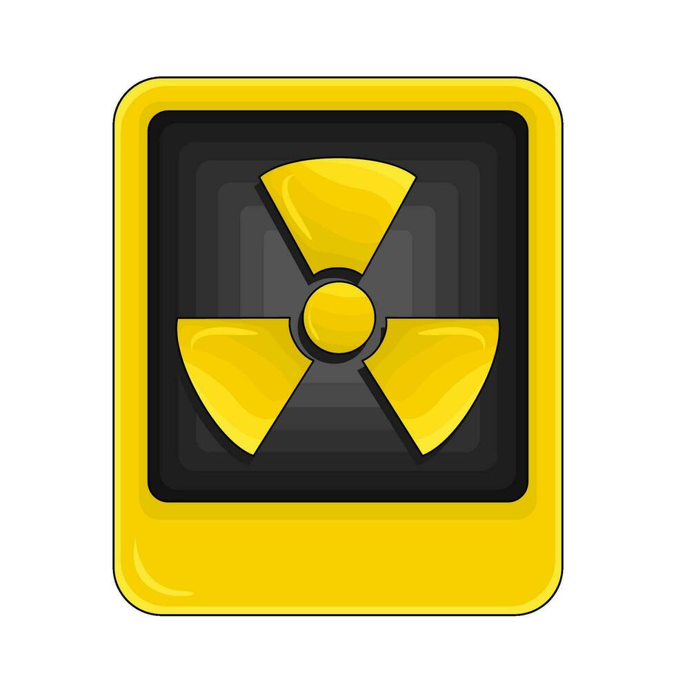 radioactive  in caution board illustration vector