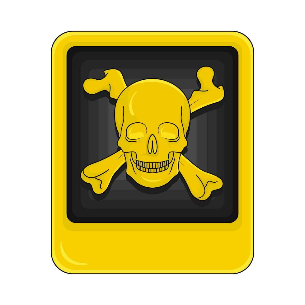 skull  in caution board illustration vector