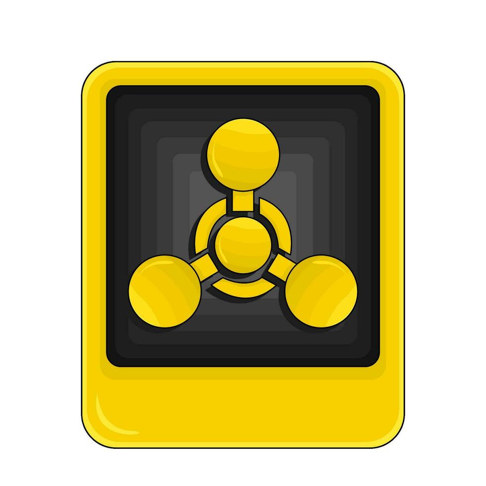 radioactive  in caution board illustration vector