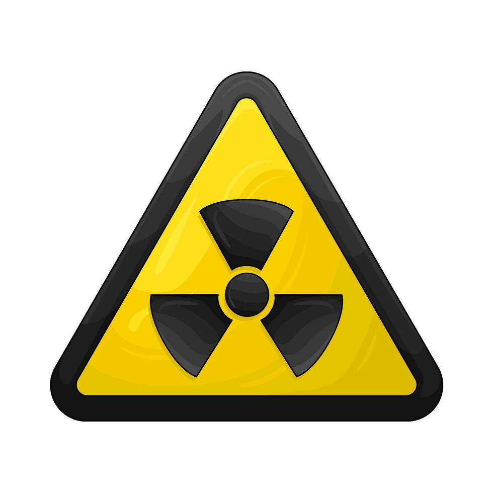 radioactive  in caution board illustration vector