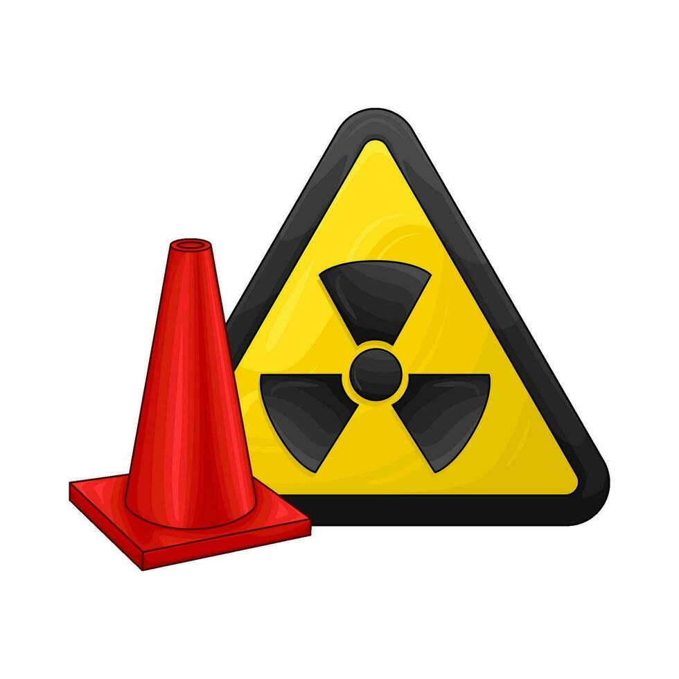 radioactive in caution board illustration vector