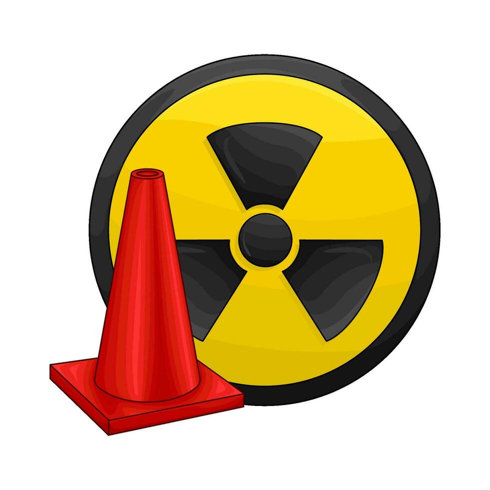 radioactive in caution board illustration vector