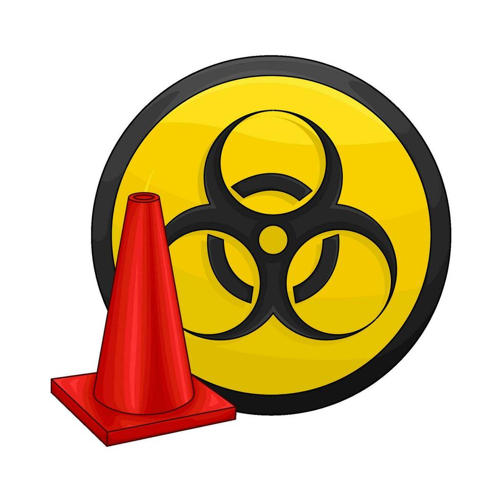 radioactive in caution board illustration vector