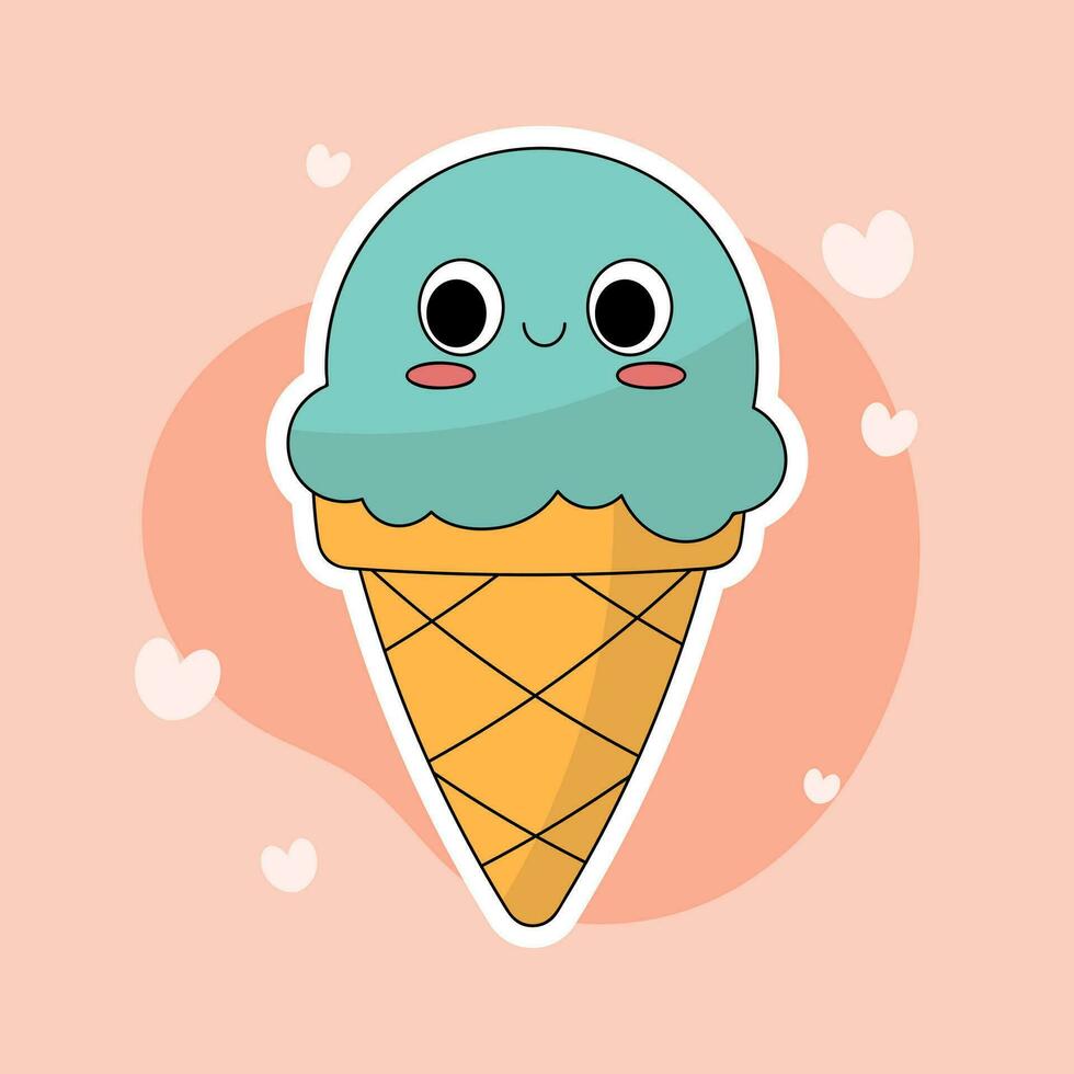 cute ice cream vector