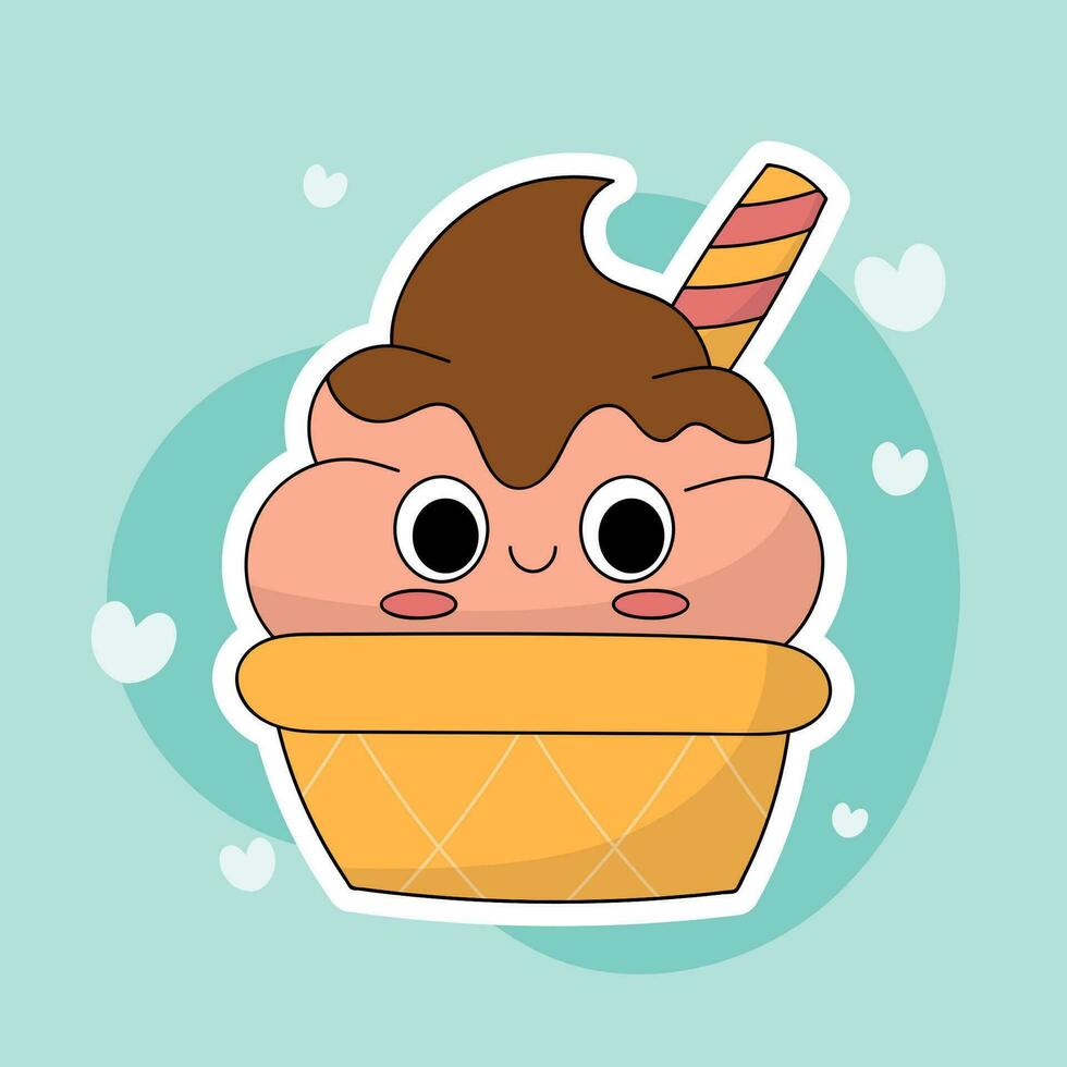 cute ice cream vector