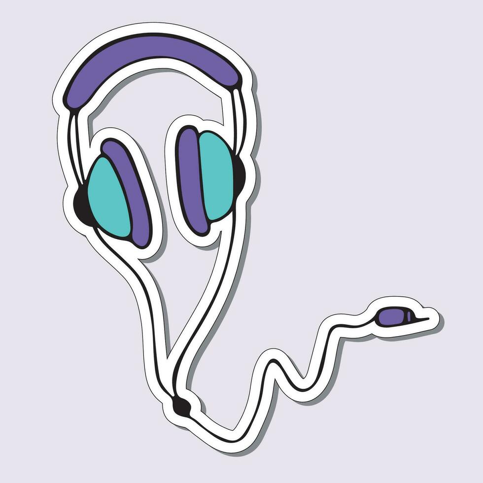 Headphone Sticker on a white background vector