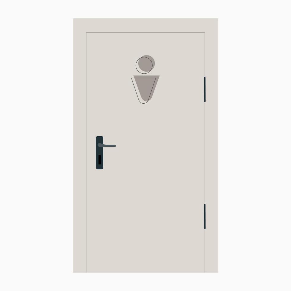 Door with the sign of the men's toilet vector