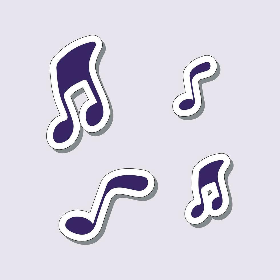 Stickers music notes vector