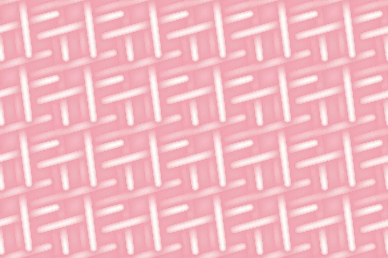 Endless pattern of abstract intertwined luminous element in trendy soft pink. Knitted neon 3D effect vector