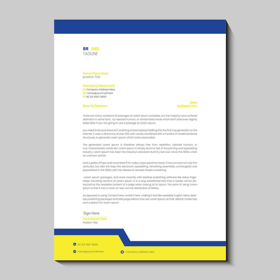 Vector modern company letterhead with green elements