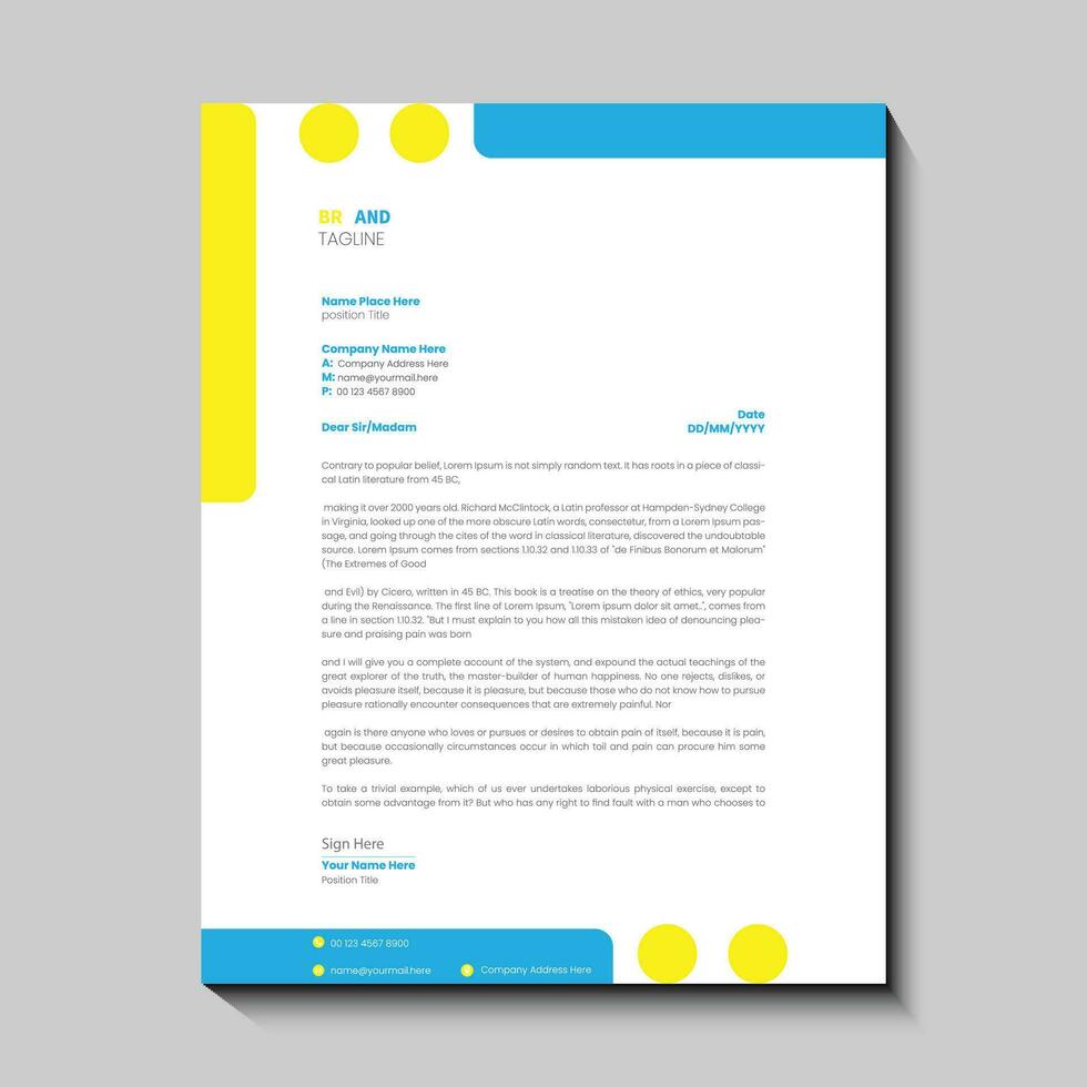 Vector modern company letterhead with green elements