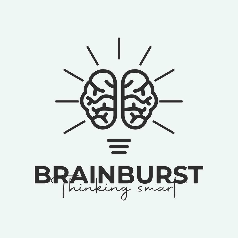 Brain burst logo icon simple design vector