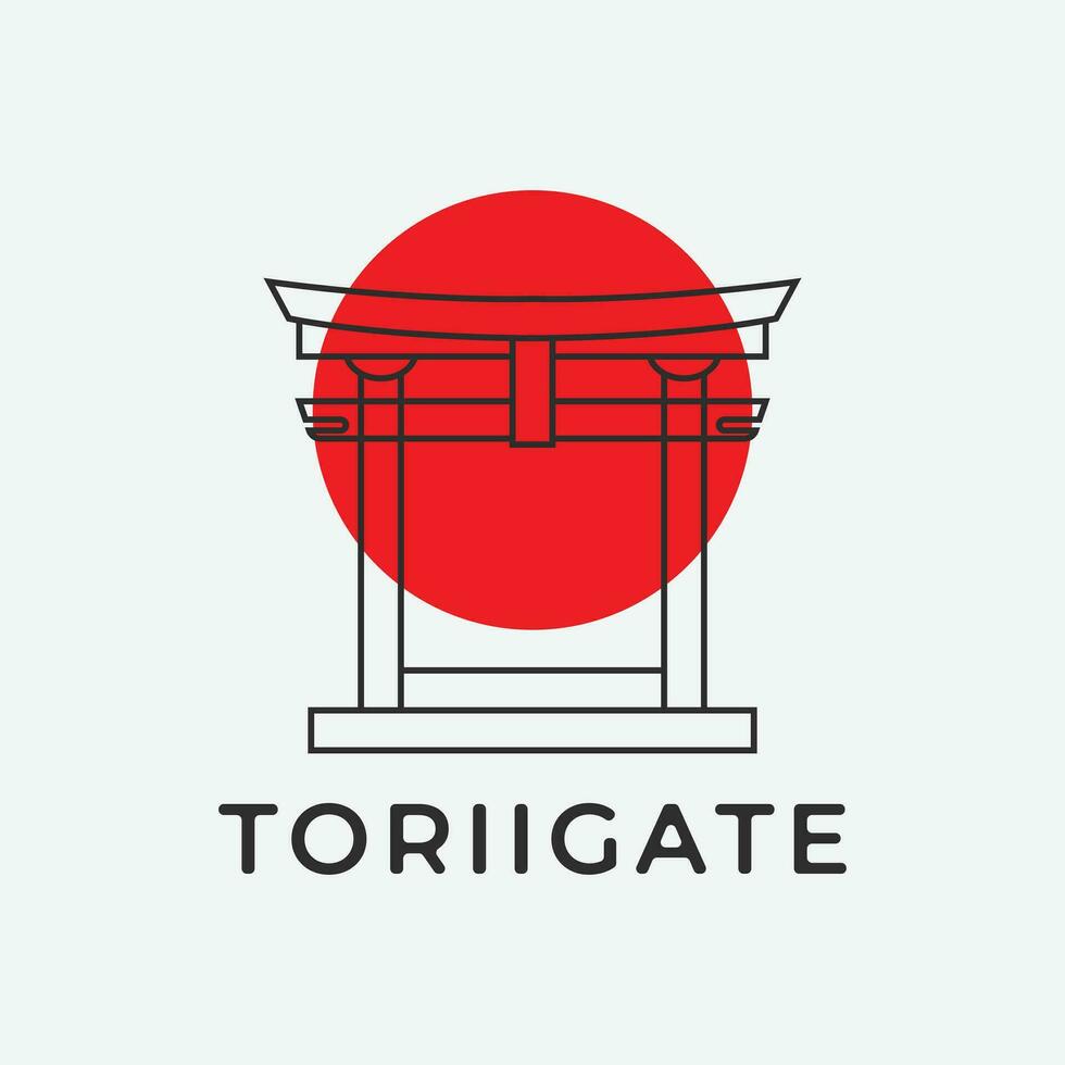 torii portón logo icono sencillo diseño vector