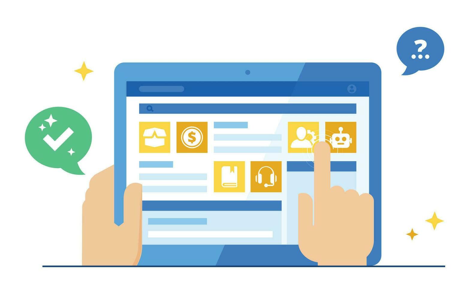 Self Service Portal Digital Vector Illustrations