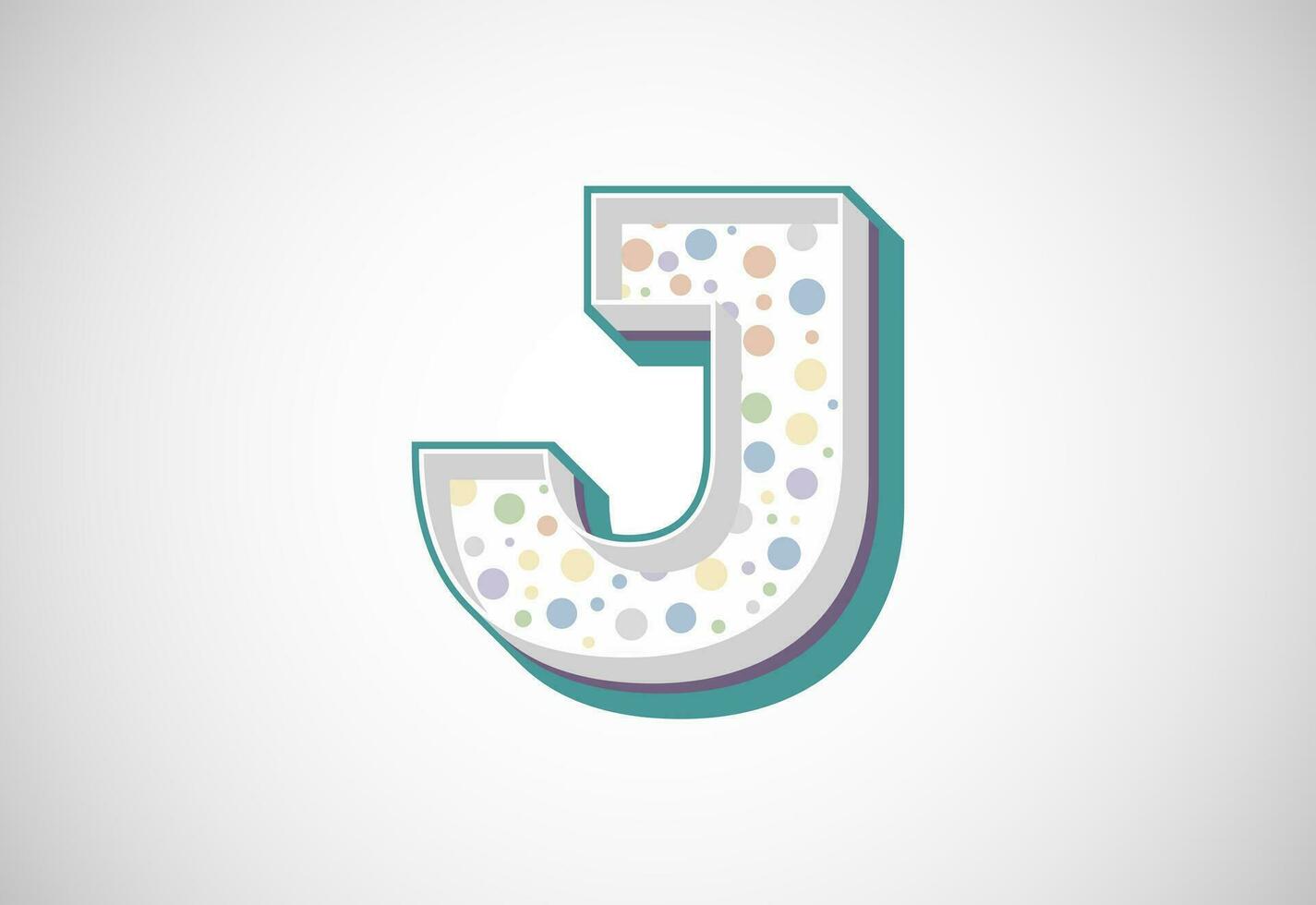 English alphabet J. Retro style bold modern vector alphabet design