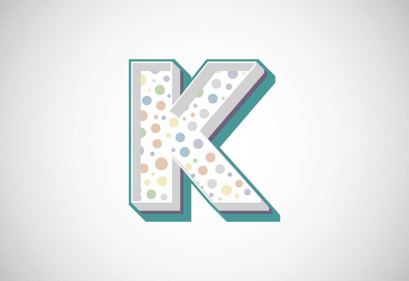 English alphabet K. Retro style bold modern vector alphabet design