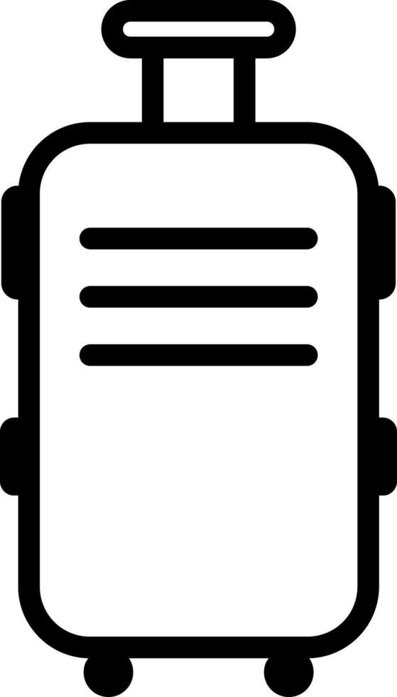 Vector suitcase black outlines icon vector illustration