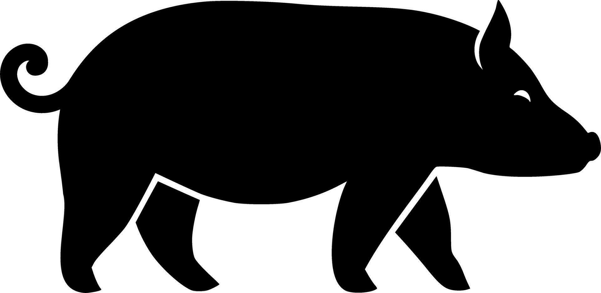 Vector pig icon logo black silhouette vector illustration