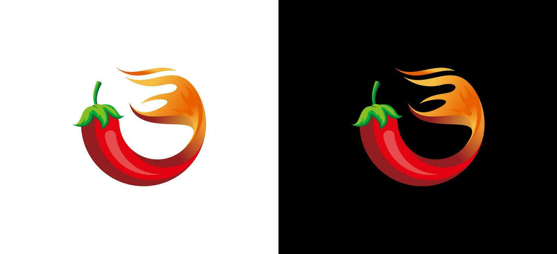 Fire tailed chili vector for hot spicy red chili logo design