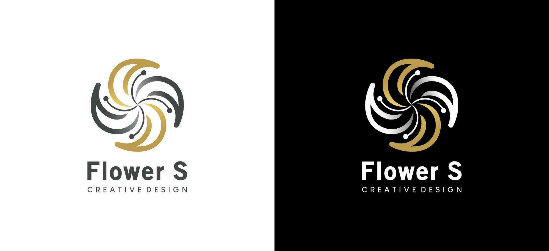 Modern abstract luxury minimalist flower s letter logo design with creative concept vector