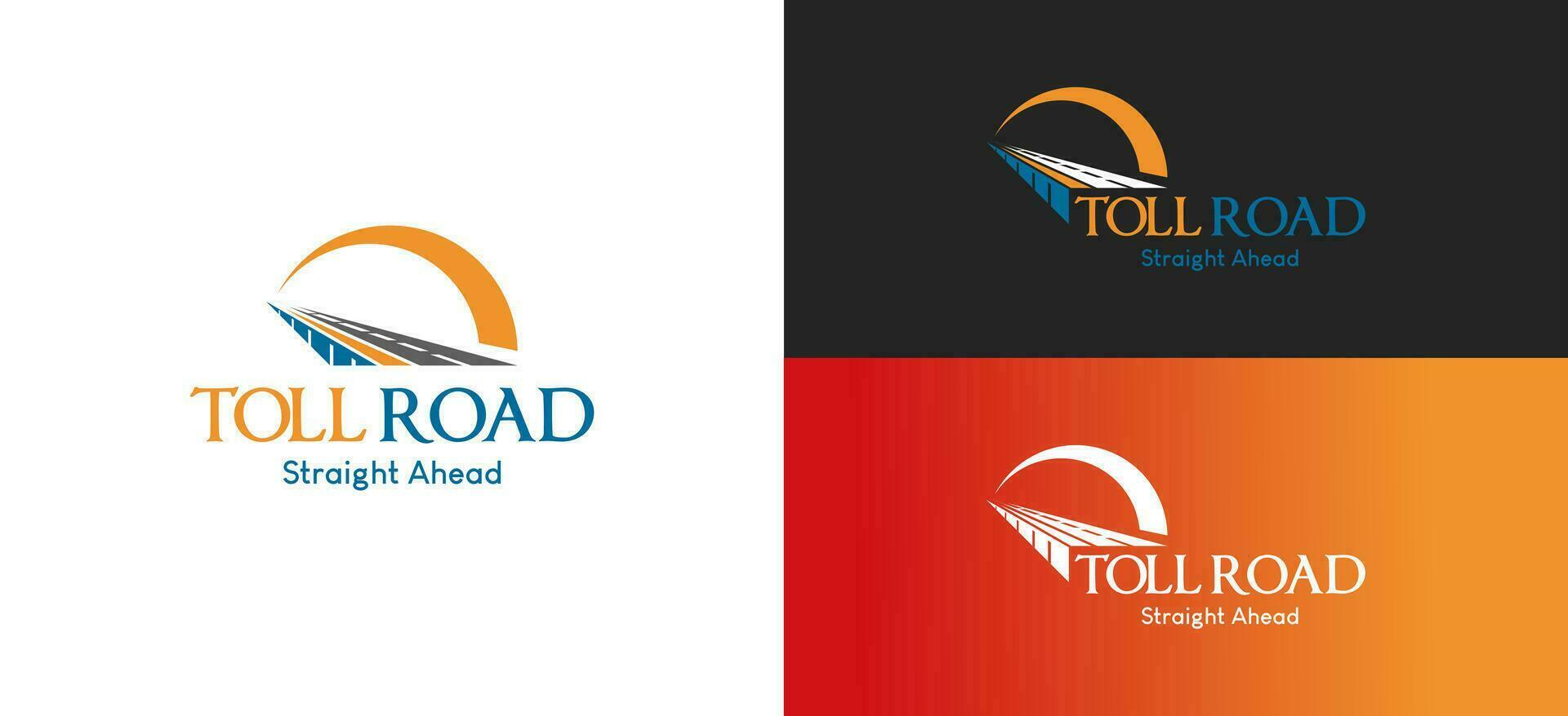 Modern abstract straight forward toll road logo design template vector