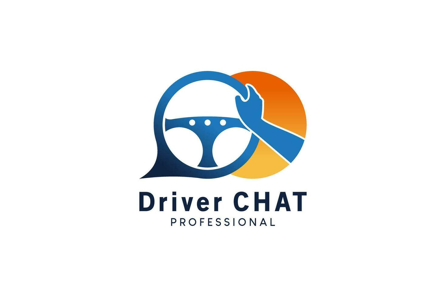 Modern car driver chat logo design vector