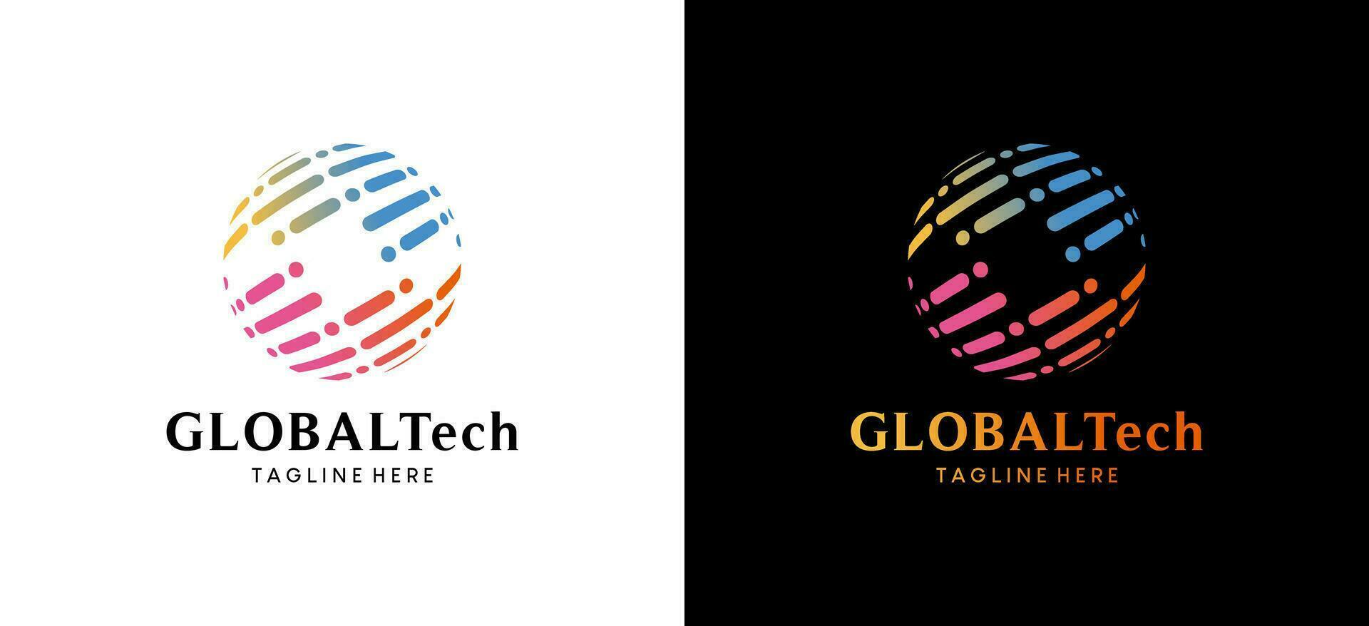 Technology globe logo design, globe vector illustration with creative concept