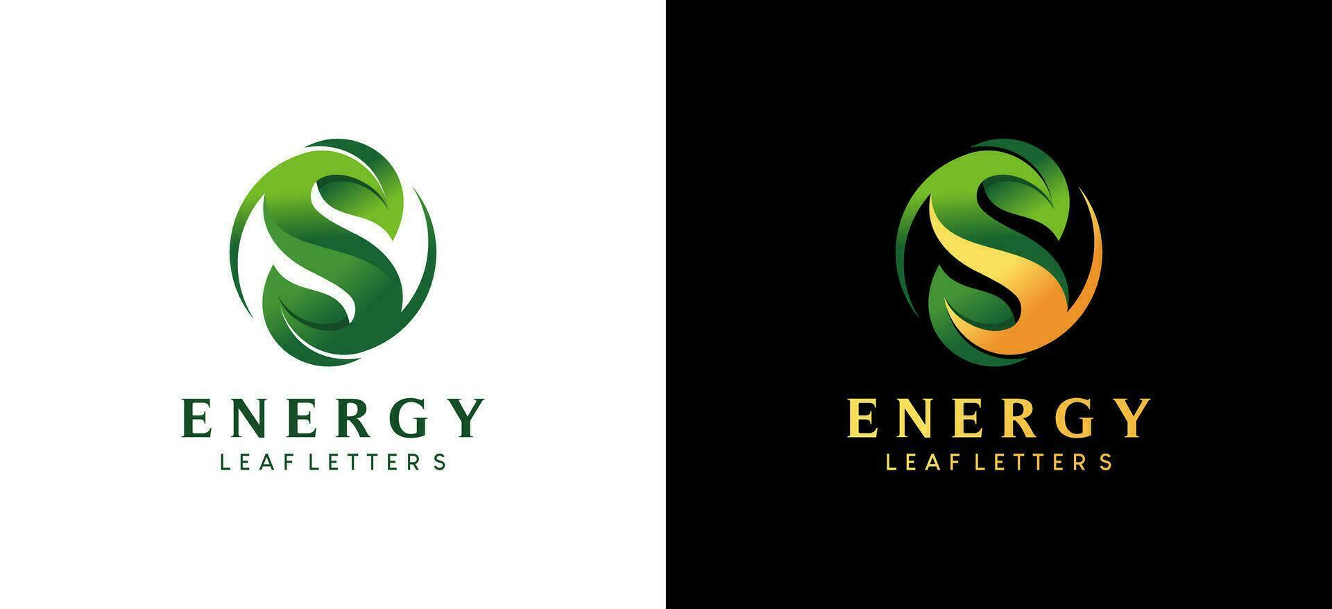 Modern abstract natural green leaf s letter logo design with creative concept vector