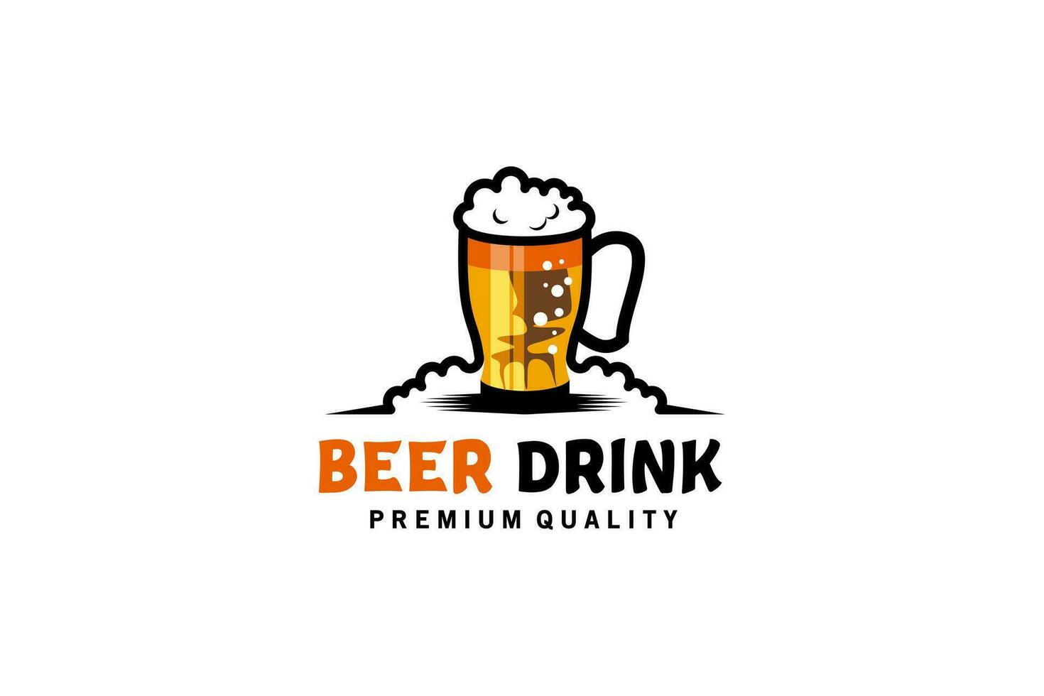 Modern beer soda drink design, liquor logo vector illustration for pub club and bar, brewery logo