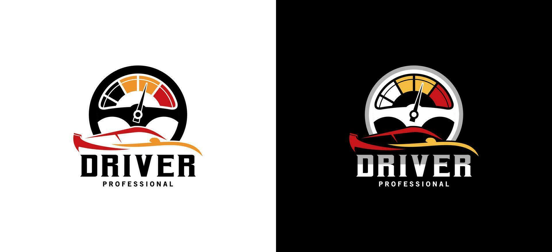 Professional car driver logo design with modern abstract rpm speed vector