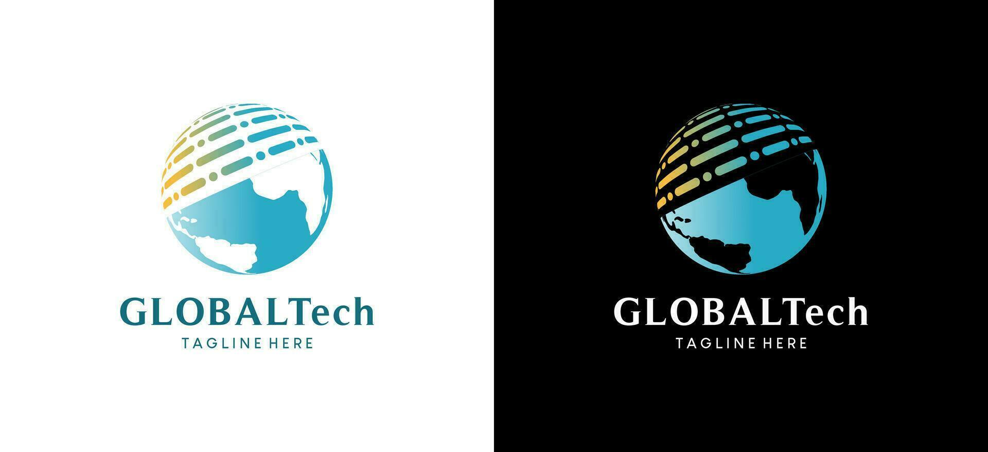 tecnología globo logo diseño, moderno resumen globo vector ilustración